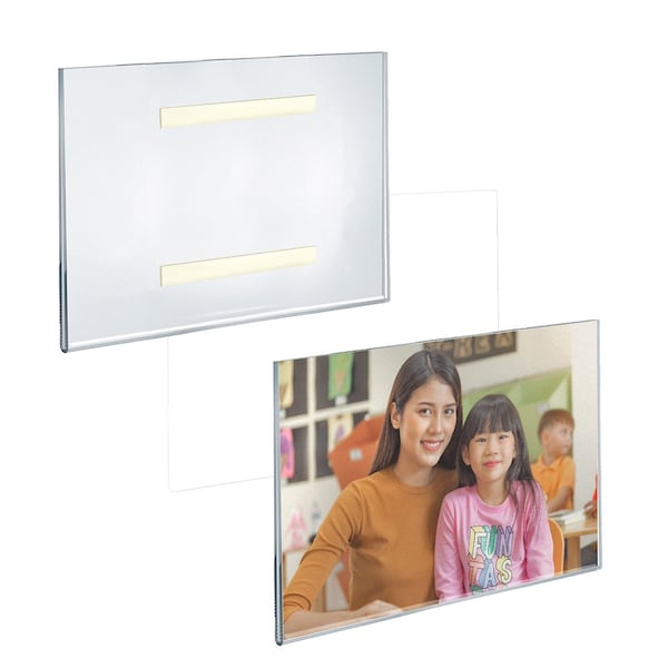 Clear Acrylic Wall Artwork and Photo Frame with Tape 10'' W x 8'' H Landscape/Horizontal, 2PK